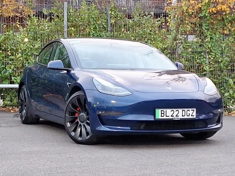 Blue Used 2022 Tesla Model 3 Performance Sedan | £22,998 (Fair price) - Image 1/4