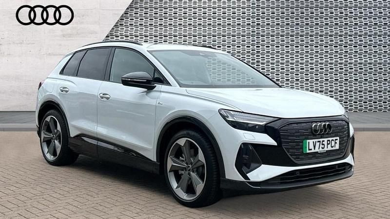White New 2025 Audi Q4 e-tron Black Edition SUV | £39,353 - Image 1/4