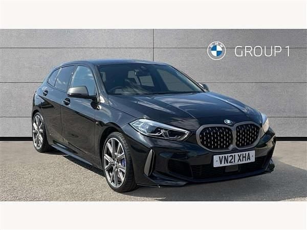 Black sapphire metallic paint Used 2021 BMW M135 Comfort Edition Hatchback | £25,995 (Fair price) - Image 1/4