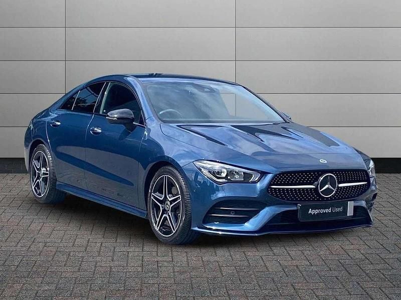 Denim blue Used 2022 Mercedes CLA180 AMG Line Premium Sedan | £24,895 (Fair price) - Image 1/4