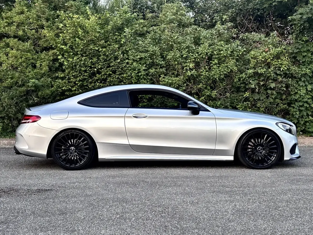 Used Mercedes C220 AMG line 170 HP (125 kW) 2017 Silver Coupe