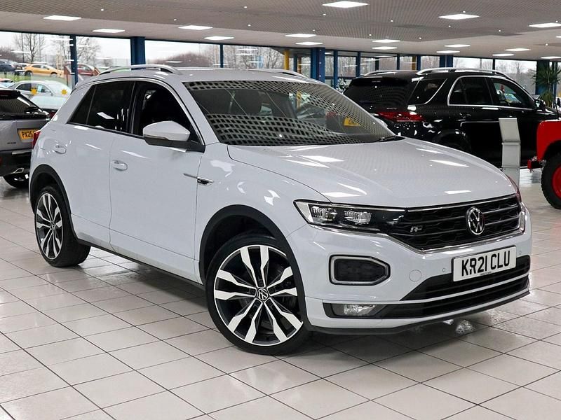 White silver Used 2021 VW T-Roc R-line SUV | £17,989 (Good price) - Image 1/4