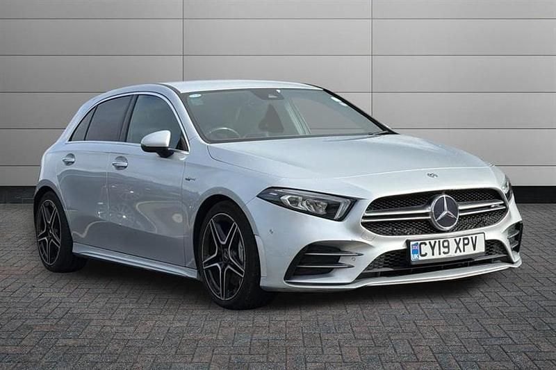 Used Mercedes A35 AMG Premium 306 HP (225 kW) 2019 Iridium silver Hatchback