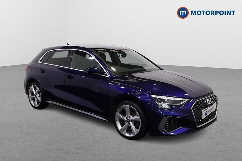 Blue Used 2022 Audi A3 e-tron S-Line Hatchback | £20,749 (Fair price) - Image 1/4