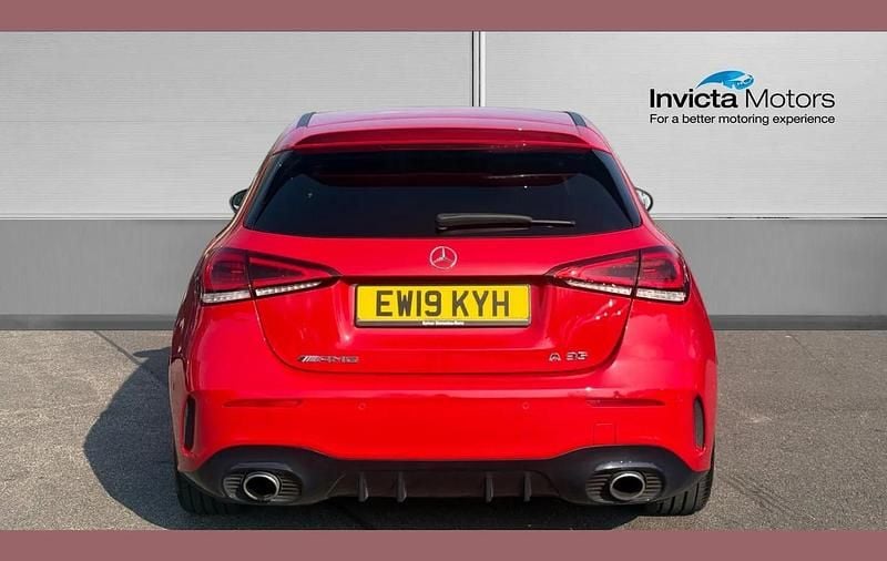Used Mercedes A35 AMG Premium 306 HP (225 kW) 2019 Jupiter red gloss Hatchback
