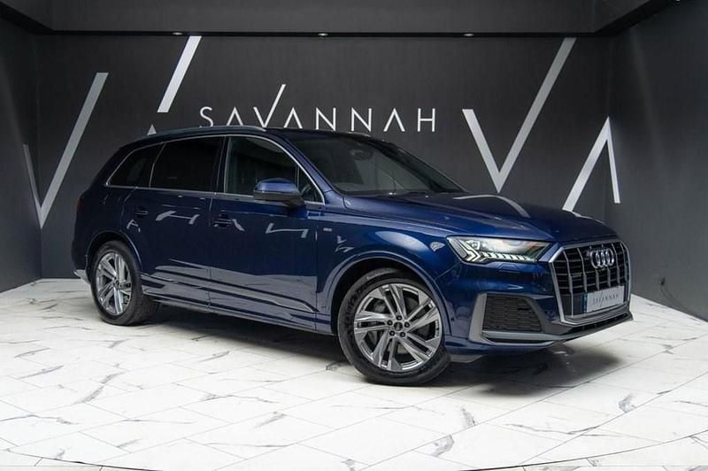 Blue Used 2021 Audi Q7 S-Line SUV | £32,990 (Fair price) - Image 1/4