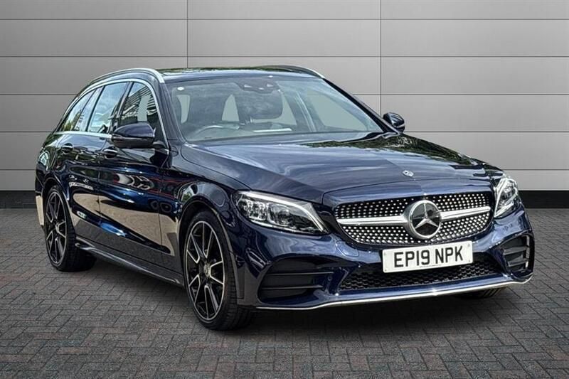 Blue Used 2019 Mercedes C300 AMG Line Premium Plus Estate | £26,095 (Fair price) - Image 1/4