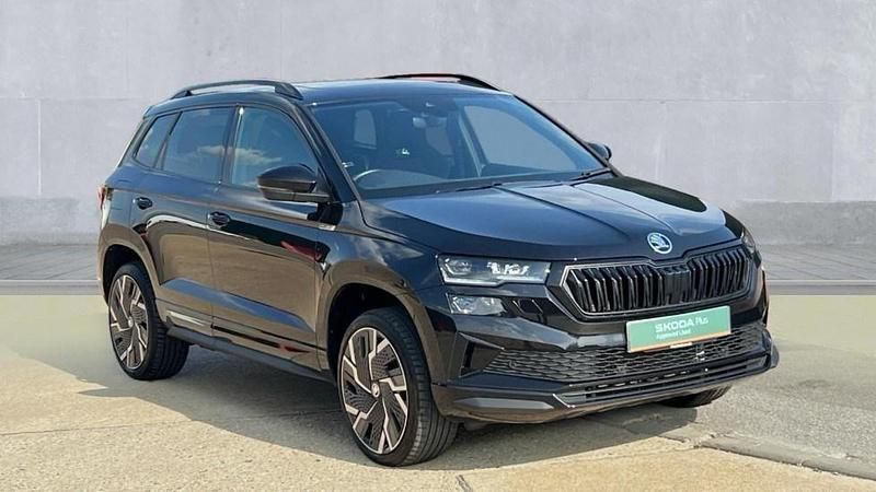 Black magic pearl effect Used 2024 Skoda Karoq SportLine SUV | £27,590 (Fair price) - Image 1/4