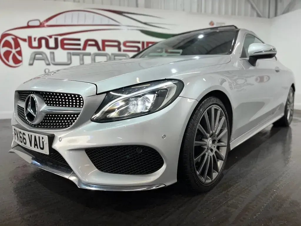 Used Mercedes C250 AMG line 204 HP (150 kW) 2016 Silver Coupe