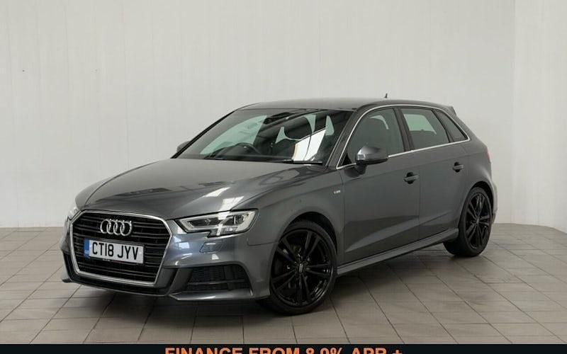 Grey Used 2018 Audi A3 Sportback S-Line Hatchback | £9,910 (Fair price) - Image 1/4