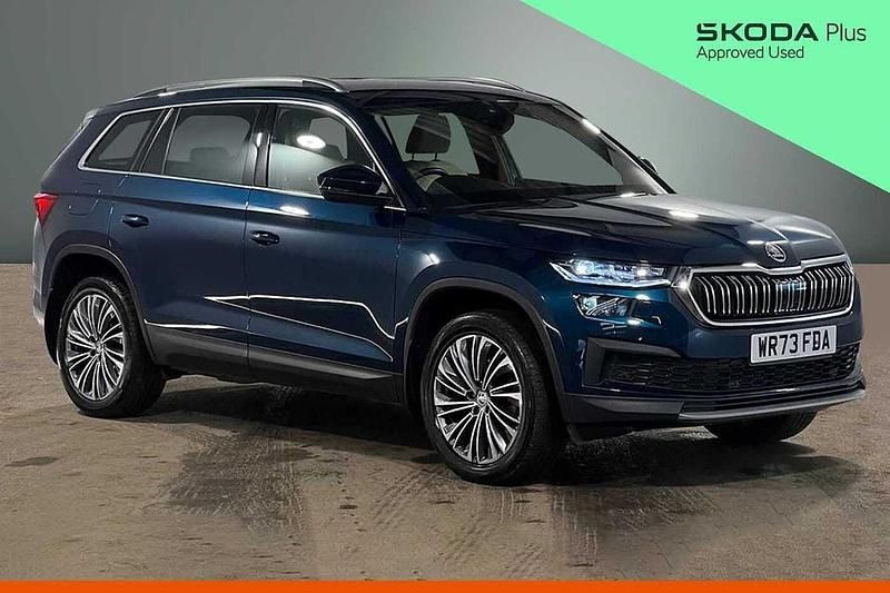 Used Skoda Kodiaq SE L Executive 110 HP (80 kW) 2023 Petrol blue metallic SUV