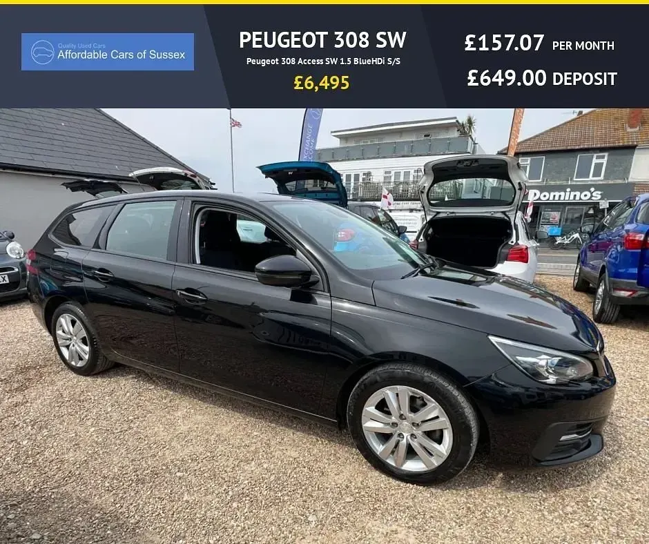 Used Peugeot 308 SW Access 2019 Black Estate