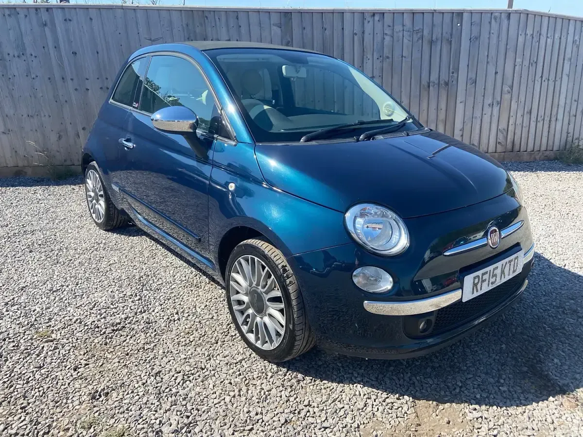 Used Fiat 500C Lounge 85 HP (62 kW) 2015 Blue Cabriolet