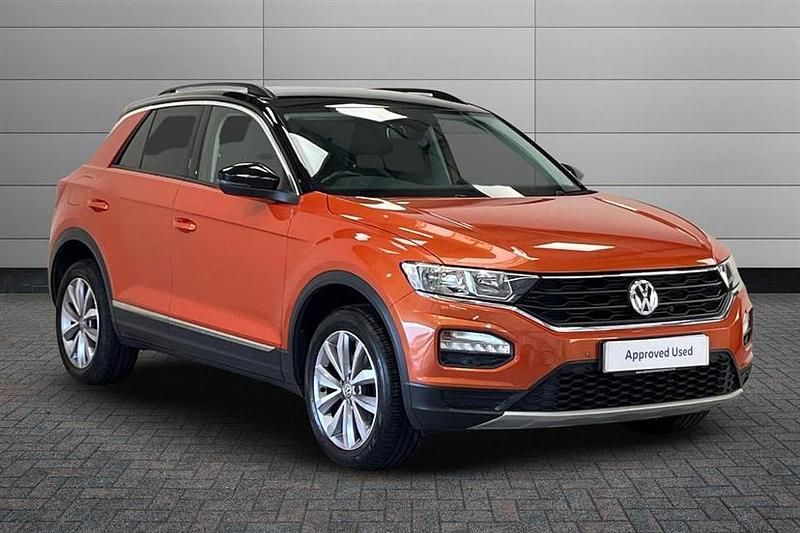 Energetic orange with pure white roof and all Used 2020 VW T-Roc Design SUV | £14,995 (Good price) - Image 1/4