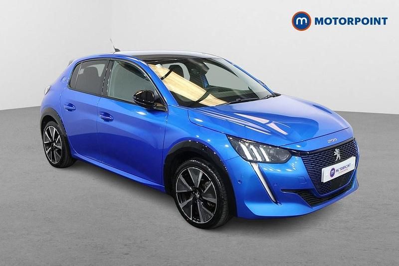 Blue Used 2021 Peugeot e-208 Premium Hatchback | £13,649 (Fair price) - Image 1/4