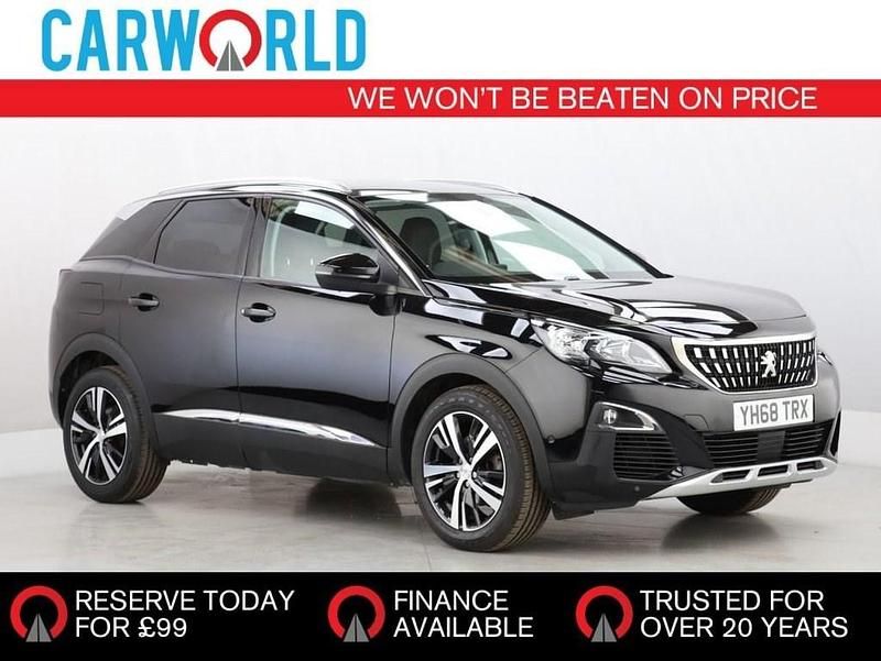 Black Used 2018 Peugeot 3008 Allure Hatchback | £11,405 (Fair price) - Image 1/3