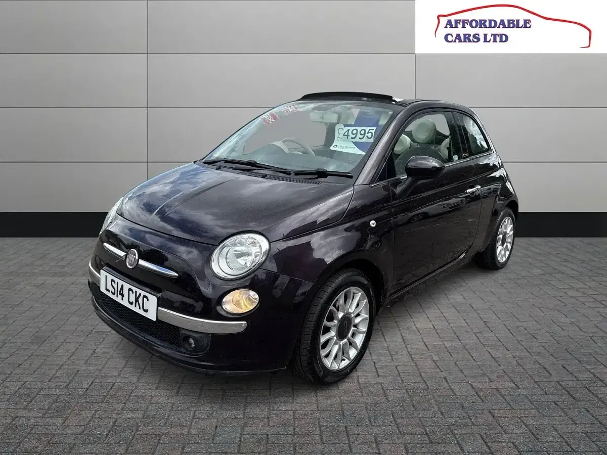 Used Fiat 500 Lounge 69 HP (50 kW) 2014 Purple Cabriolet