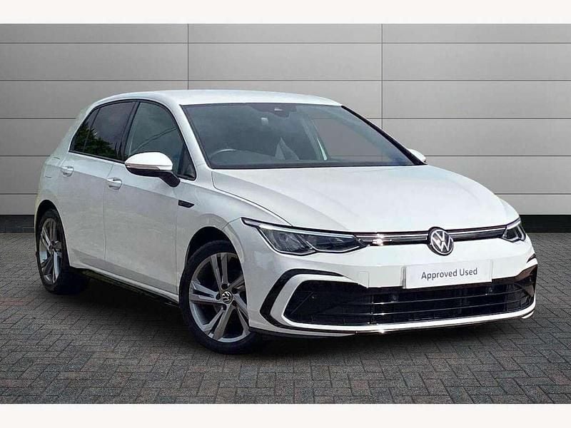 Pure white Used 2022 VW Golf VIII R-line Hatchback | £22,350 (Expensive) - Image 1/4