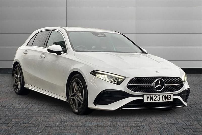 Used Mercedes A180 AMG Line Premium 136 HP (100 kW) 2023 Digital white Hatchback