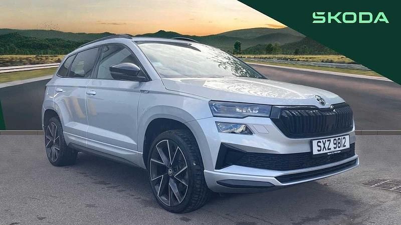 Brilliant silver metallic Used 2023 Skoda Karoq SportLine SUV | £25,600 (Fair price) - Image 1/4