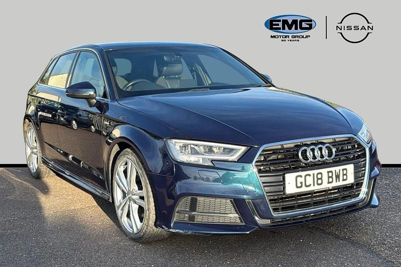 Used Audi A3 S-Line 190 HP (139 kW) 2018 Blue Sedan