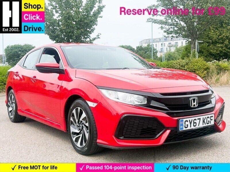 Red Used 2017 Honda Civic SE Hatchback | £7,130 (Fair price) - Image 1/3