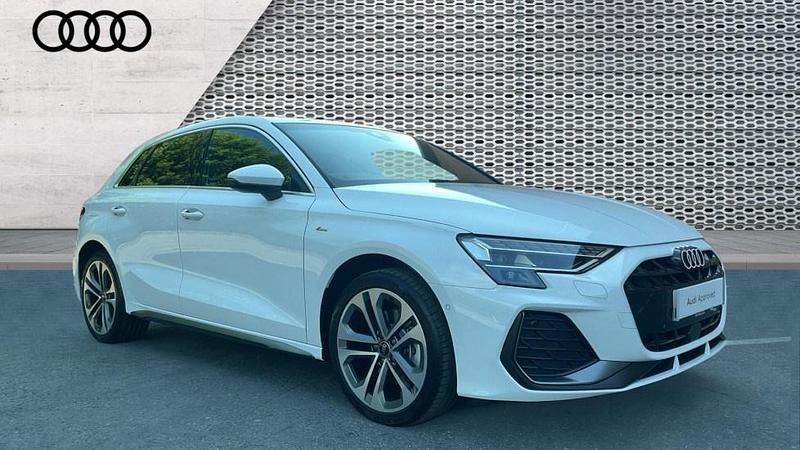 White Used 2025 Audi A3 Sportback e-tron S-Line Sedan | £29,790 (Expensive) - Image 1/4