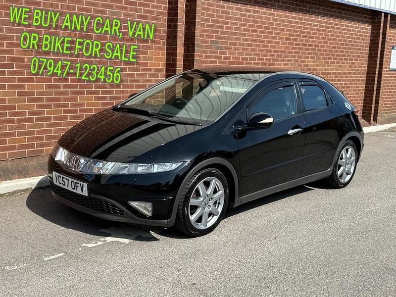 Black Used 2007 Honda Civic Sport Hatchback | £1,495 (Fair price) - Image 1/4