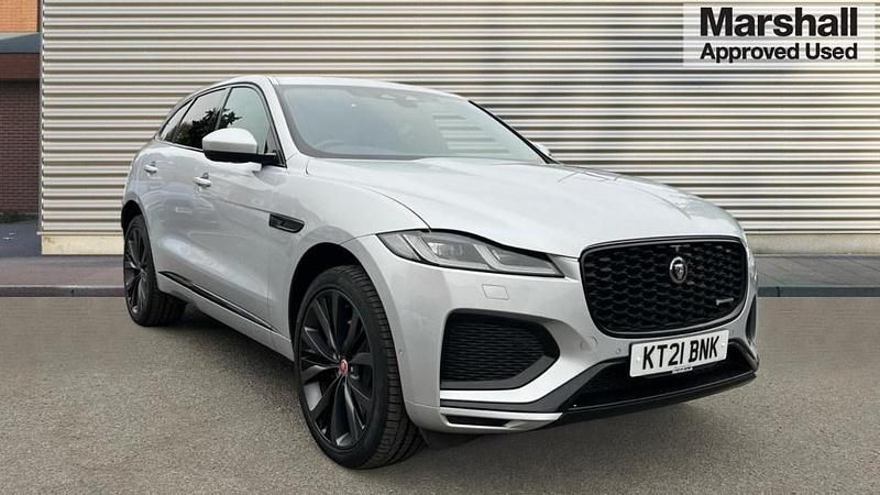 Hakuba silver metallic Used 2021 Jaguar F-Pace R-Dynamic SUV | £28,498 (Fair price) - Image 1/4