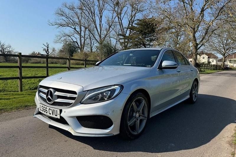 Used Mercedes C220 AMG line 170 HP (125 kW) 2016 Silver Sedan