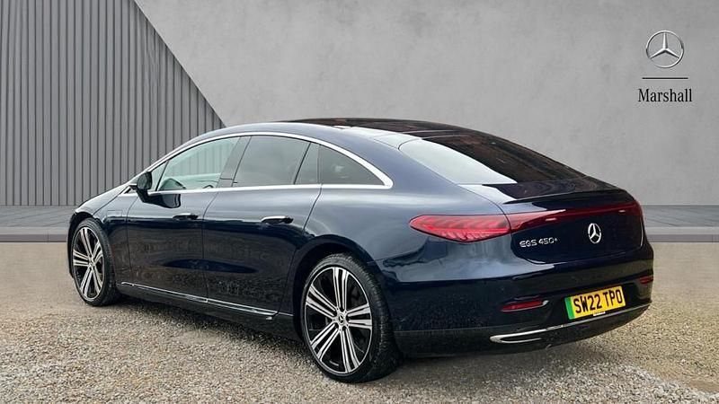 Used Mercedes EQS450+ AMG Line Premium Plus 244 kW (333 HP) 2022 Metallic paintwork nautic blue Sedan
