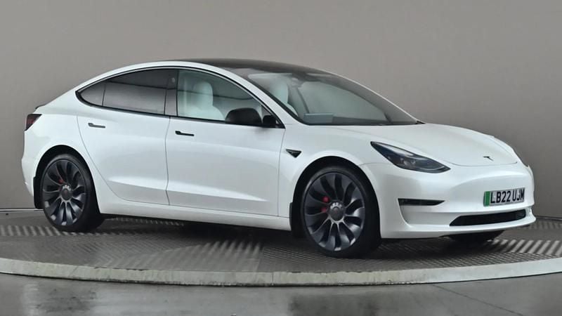White Used 2022 Tesla Model 3 Performance Sedan | £23,498 (Fair price) - Image 1/3
