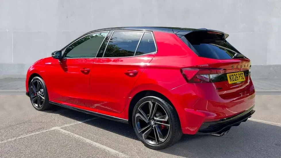 New Skoda Fabia 177 HP (130 kW) 2026 Velvet red metallic black magic pearl effect Hatchback