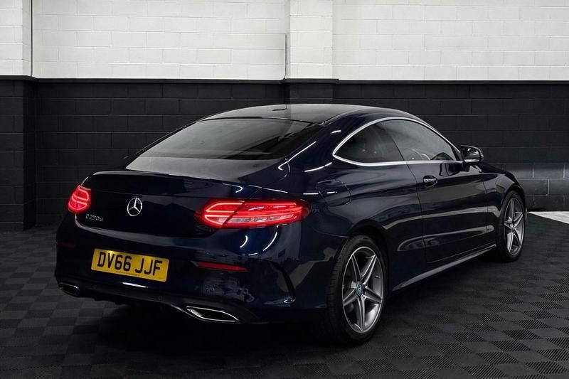 Used Mercedes C250 AMG line 204 HP (150 kW) 2016 Blue Coupe