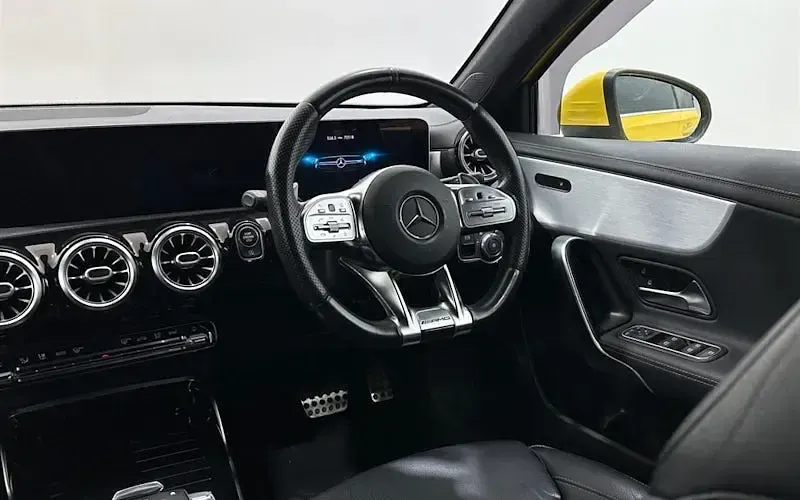 Used Mercedes A35 AMG Premium 306 HP (225 kW) 2019 Yellow Hatchback