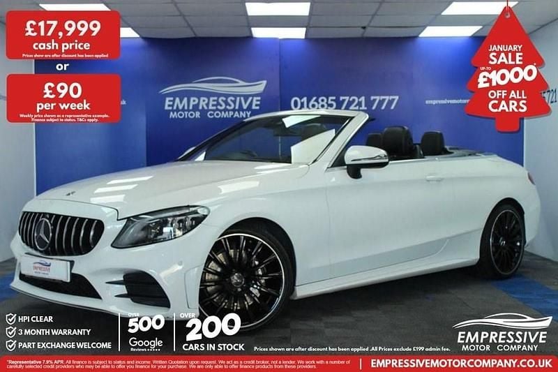 White Used 2018 Mercedes C300 AMG Line Premium Cabriolet | £17,999 (Fair price) - Image 1/4