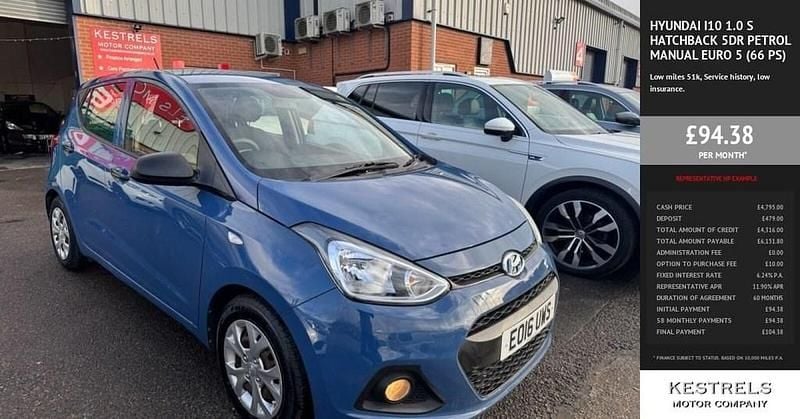 Used Hyundai i10 66 HP (48 kW) 2016 Blue Hatchback