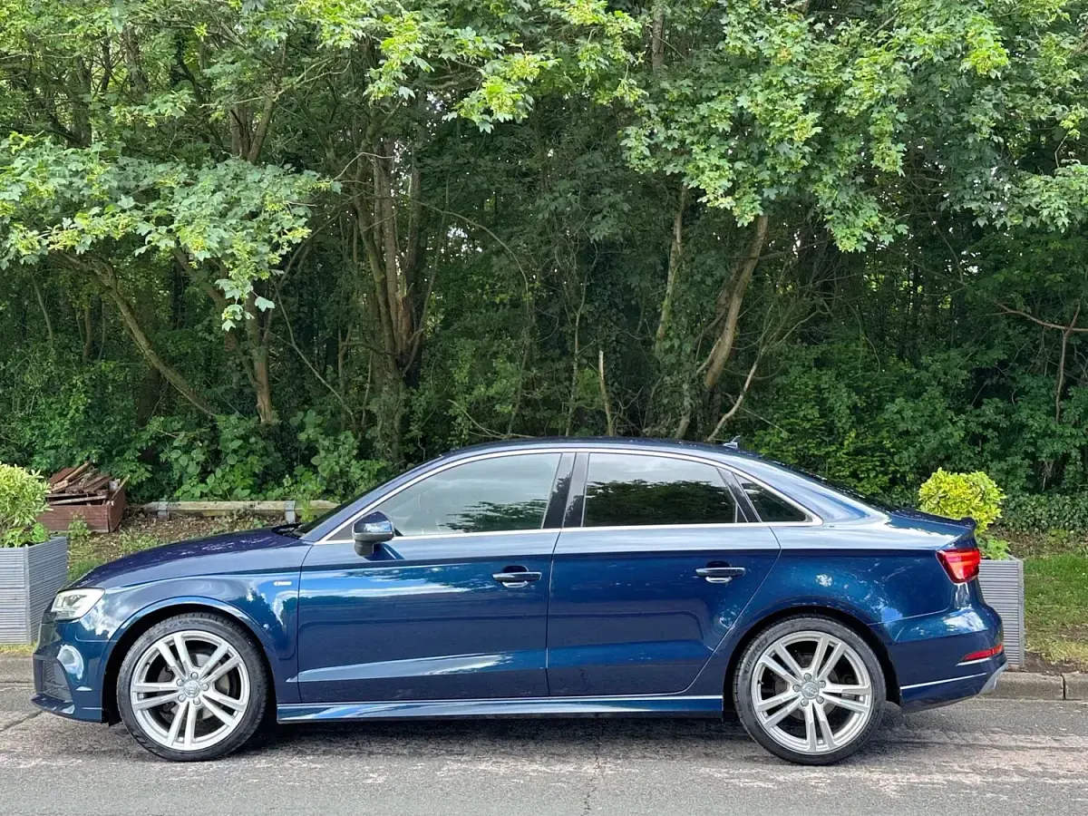 Used Audi A3 S-Line 116 HP (85 kW) 2018 Blue Sedan