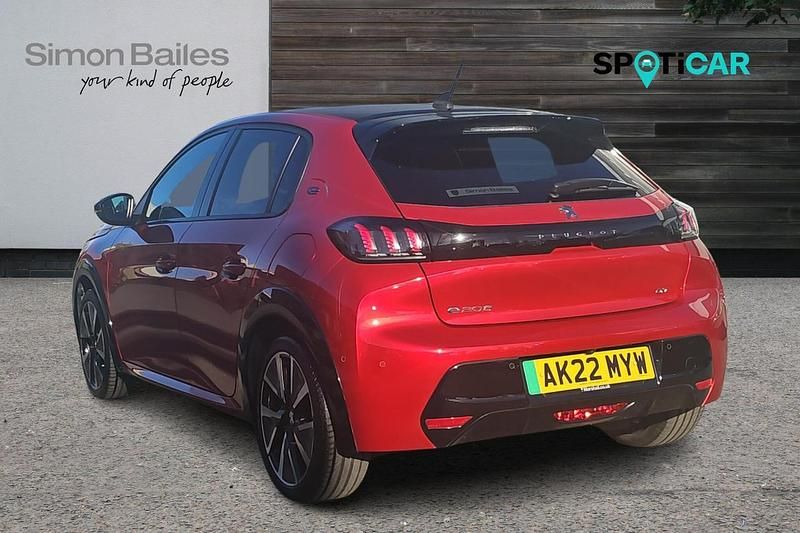 Red Used 2022 Peugeot e-208 Premium Hatchback | £14,940 (Fair price) - Image 1/4
