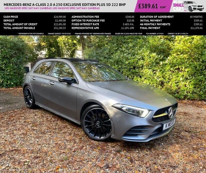 Grey Used 2021 Mercedes A250 Exclusive Hatchback | £24,489 (Expensive) - Image 1/4