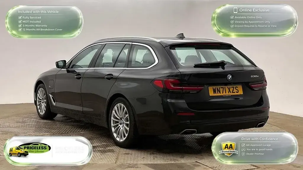 Used BMW 530e Exclusive 287 HP (211 kW) 2021 Black Estate