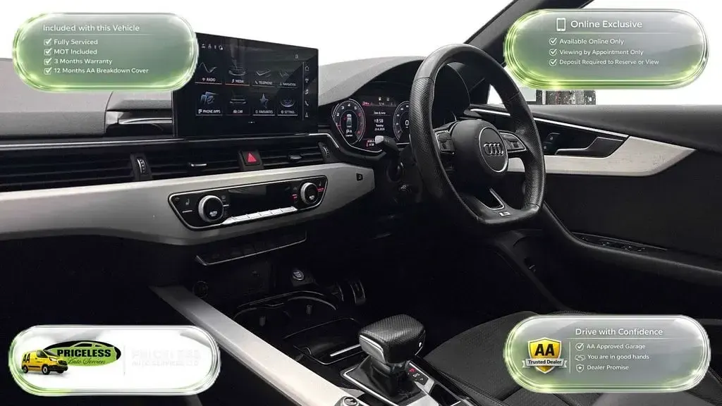 Used Audi A4 S-Line 150 HP (110 kW) 2023 White Sedan