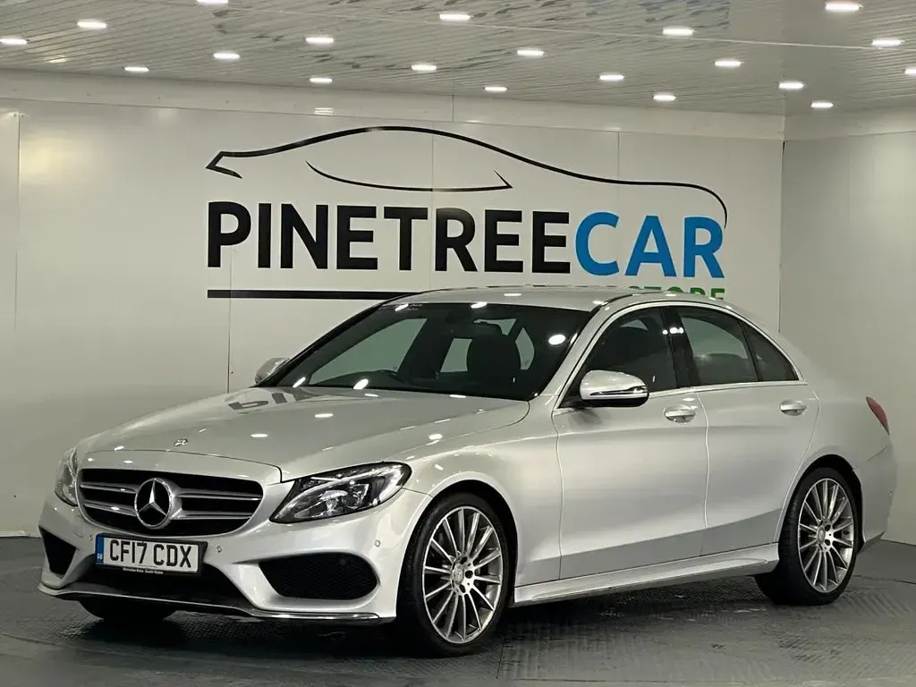 Used Mercedes C200 AMG line 136 HP (100 kW) 2017 Silver Sedan