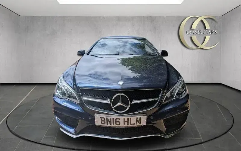 Used Mercedes E200 AMG line 184 HP (135 kW) 2016 Blue Cabriolet