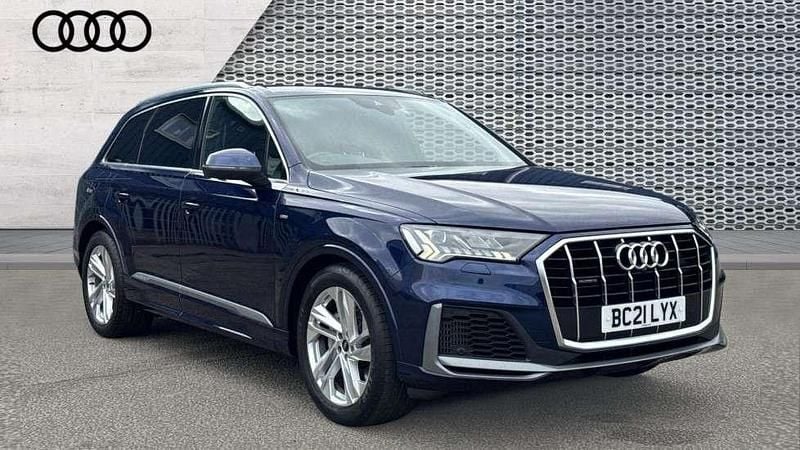 Blue Used 2021 Audi Q7 S-Line SUV | £40,059 (Fair price) - Image 1/4