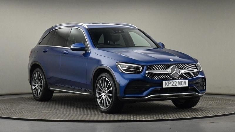 Spectral blue metallic finish Used 2022 Mercedes GLC300 AMG line SUV | £30,100 (Good price) - Image 1/4