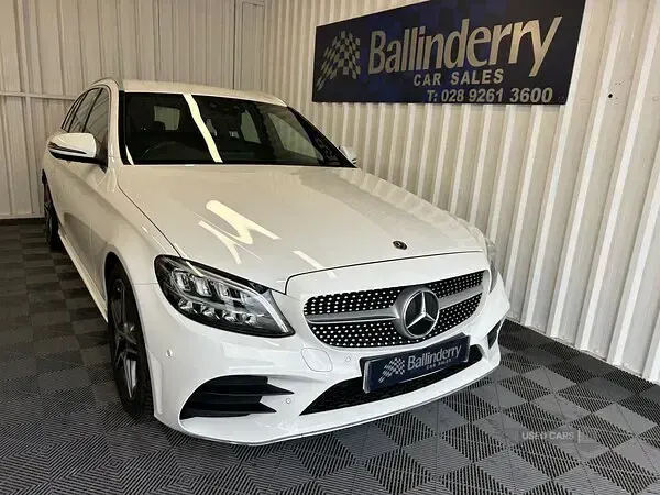 Used Mercedes C220 AMG line 2019 White Estate