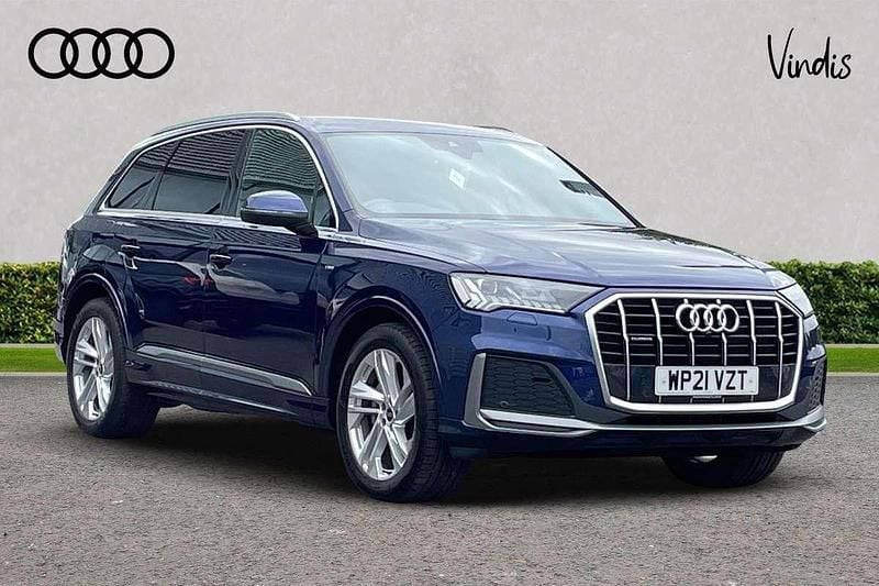Blue Used 2021 Audi Q7 S-Line SUV | £36,900 (Good price) - Image 1/4
