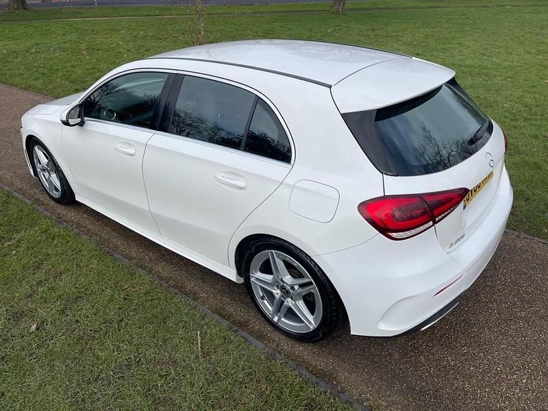 Used Mercedes A250 AMG line 224 HP (164 kW) 2018 White Hatchback