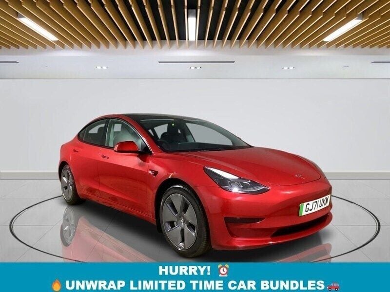 Red Used 2021 Tesla Model 3 Standard Range Plus Sedan | £14,799 (Fair price) - Image 1/3